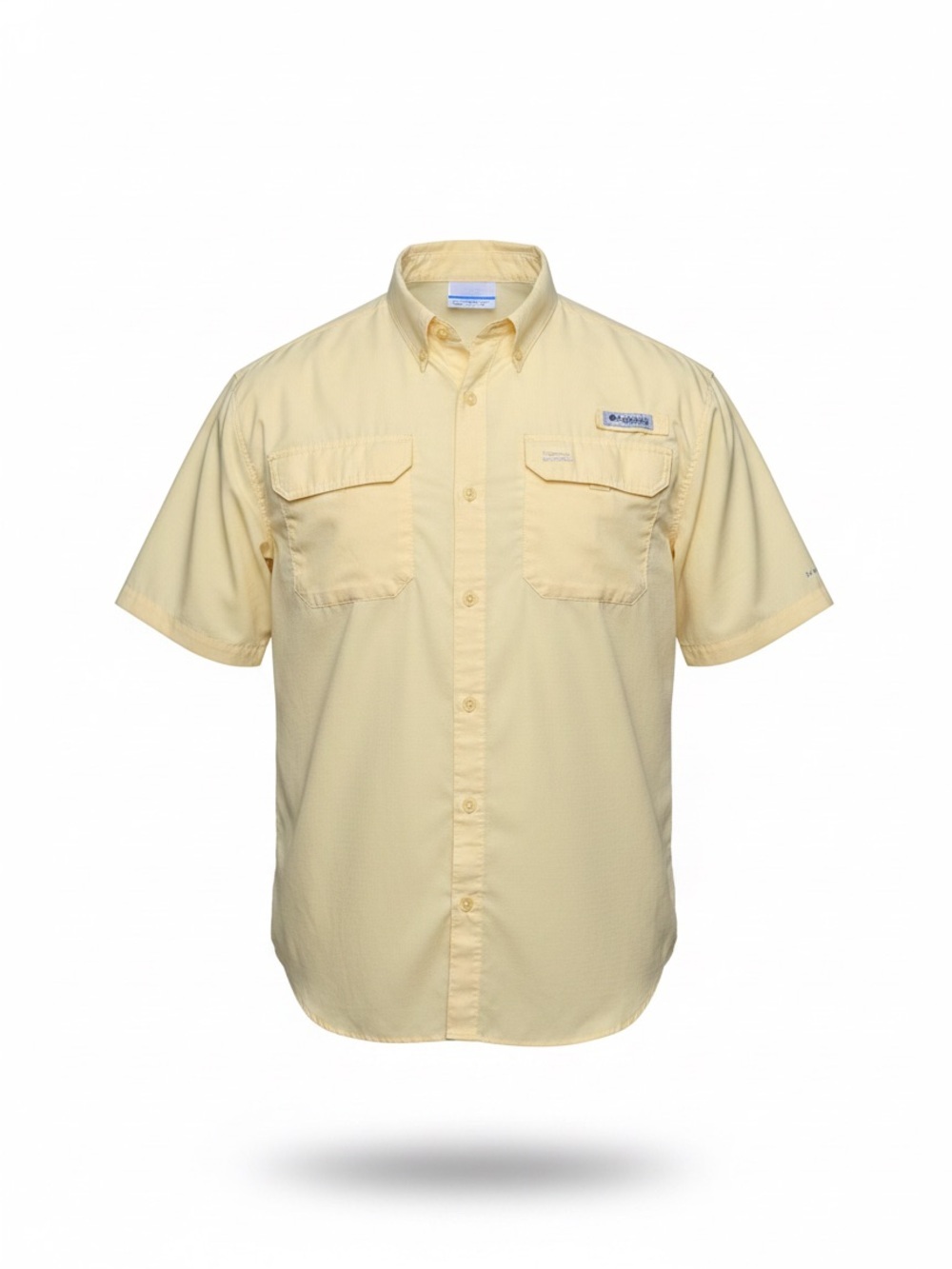 Columbia PFG Omni-Shade Fishing Shirt Men’s XXL Yellow Short Sleeve Button Front